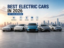 10 Best Electric Cars to Buy in 2026 Best electric cars in 2026 lineup showing top EV models in modern city with focus on performance range charging and value