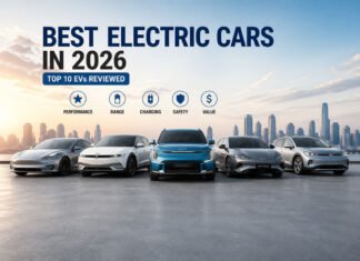 10 Best Electric Cars to Buy in 2026 Best electric cars in 2026 lineup showing top EV models in modern city with focus on performance range charging and value