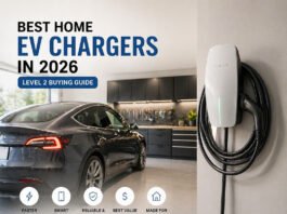 Best Home EV Chargers in 2026: Level 2 Buying Guide Best home EV chargers in 2026 featured image showing modern electric vehicle charging in premium garage