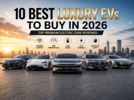 10 Best Luxury EVs to Buy in 2026 Best luxury EVs in 2026 lineup showing premium electric cars in modern city with focus on performance comfort range and advanced technology