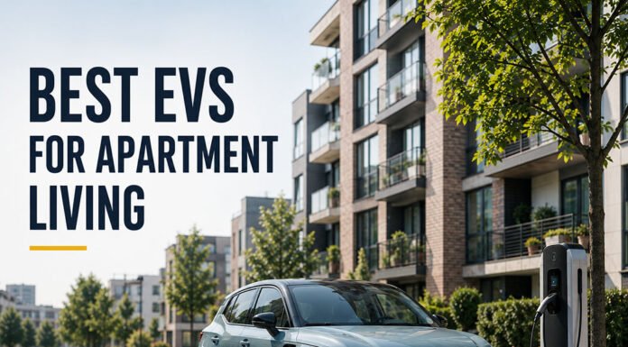 Best EVs for Apartment Living in 2026: Which Electric Cars Work Best Without Home Charging? Editorial illustration discussing EV apartment living and public charging