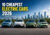 10 Cheapest Electric Cars to Buy in 2026 (Smart Buyer’s Guide) Cheapest electric cars 2026 lineup with left aligned headline and safe spacing for thumbnail cropping