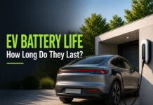 How Long Do EV Batteries Last? Real-World Guide EV battery life how long electric car batteries last featured image with electric vehicle charging at home