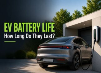 How Long Do EV Batteries Last? Real-World Guide EV battery life how long electric car batteries last featured image with electric vehicle charging at home