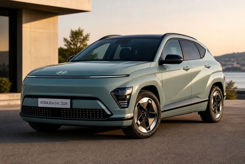 Hyundai Kona Electric 2026 exterior compact electric SUV design