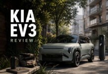 Kia EV3 Review: A Smarter EV for Real-World Daily Driving? Editorial illustration discussing Kia EV3 practicality and urban EV ownership