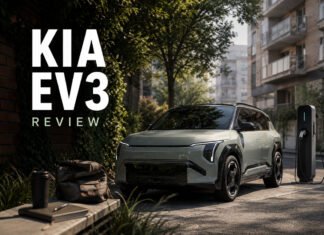 Kia EV3 Review: A Smarter EV for Real-World Daily Driving? Editorial illustration discussing Kia EV3 practicality and urban EV ownership