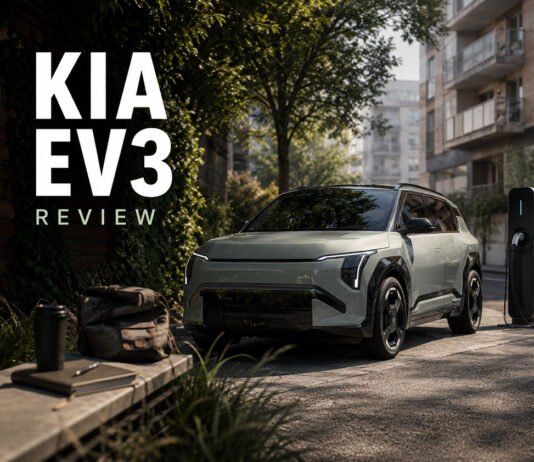 Kia EV3 Review: A Smarter EV for Real-World Daily Driving? Editorial illustration discussing Kia EV3 practicality and urban EV ownership