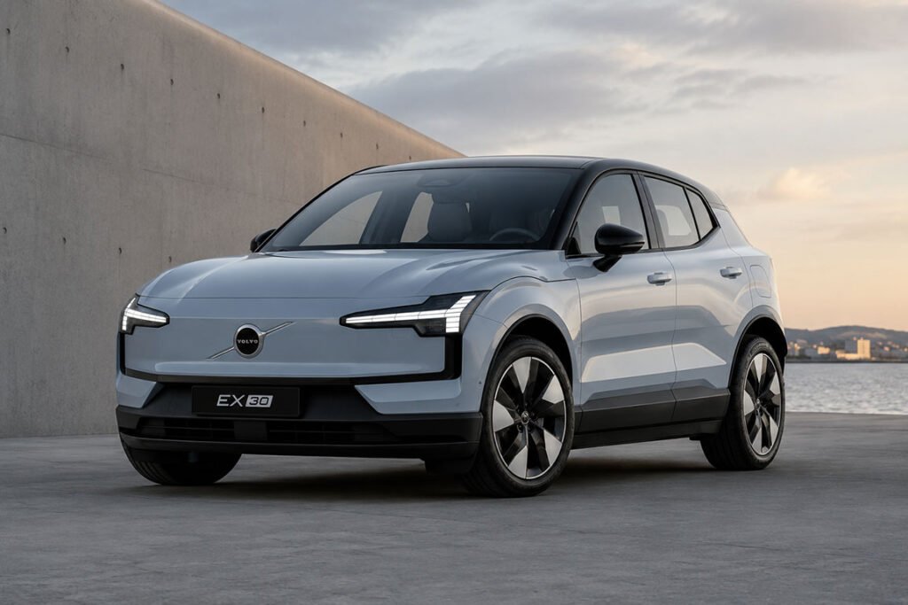 The Volvo EX30 brings clean Scandinavian design into the small premium EV class without looking overstyled or oversized.