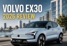 Volvo EX30 2026 Review: The Best Small Premium EV? Featured image for a Volvo EX30 2026 review showing the compact premium electric SUV in a clean urban editorial scene.